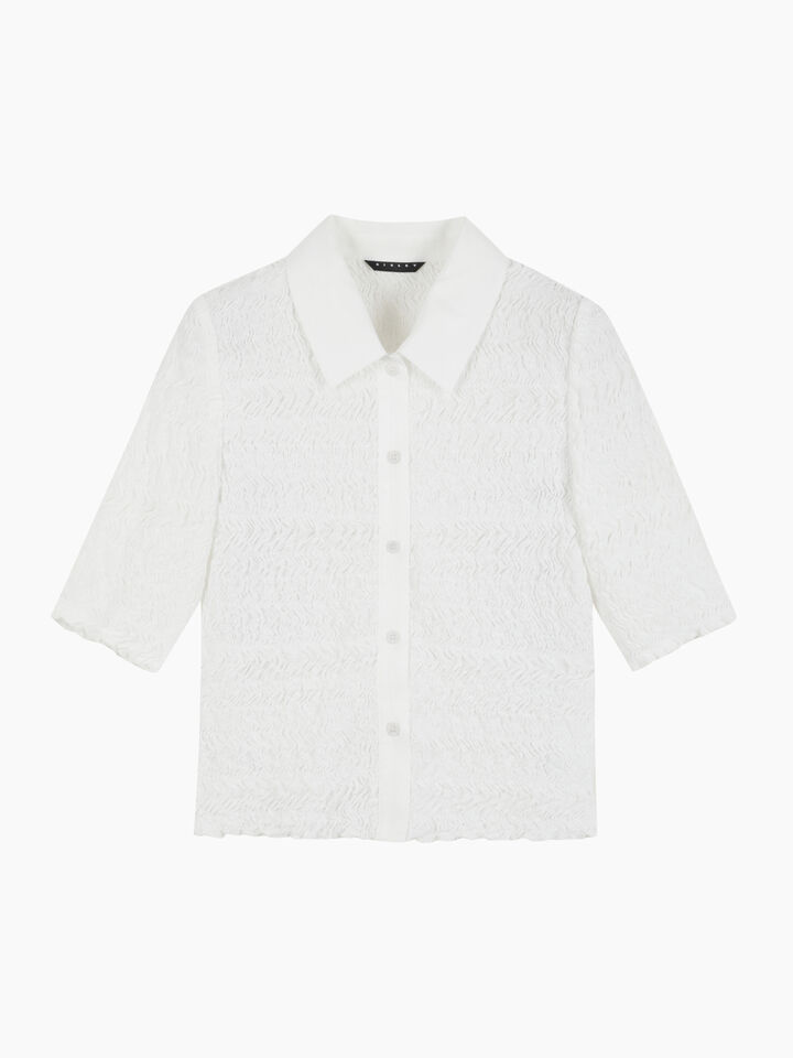 White rouched shirt - null - White | Sisley K image number 1